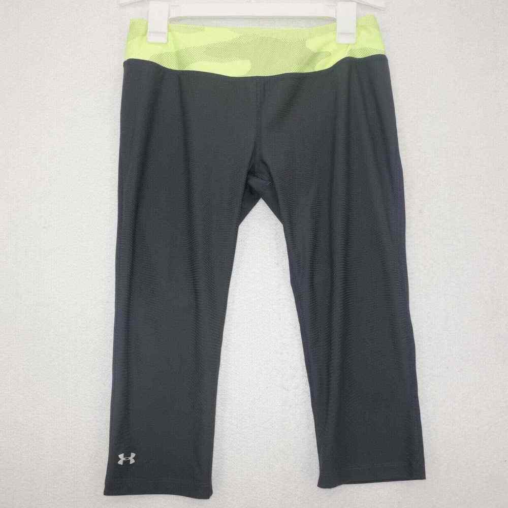 Under Armour Heat Gear Fitted Coupe Capri Gray Leggings Women's Size Medium